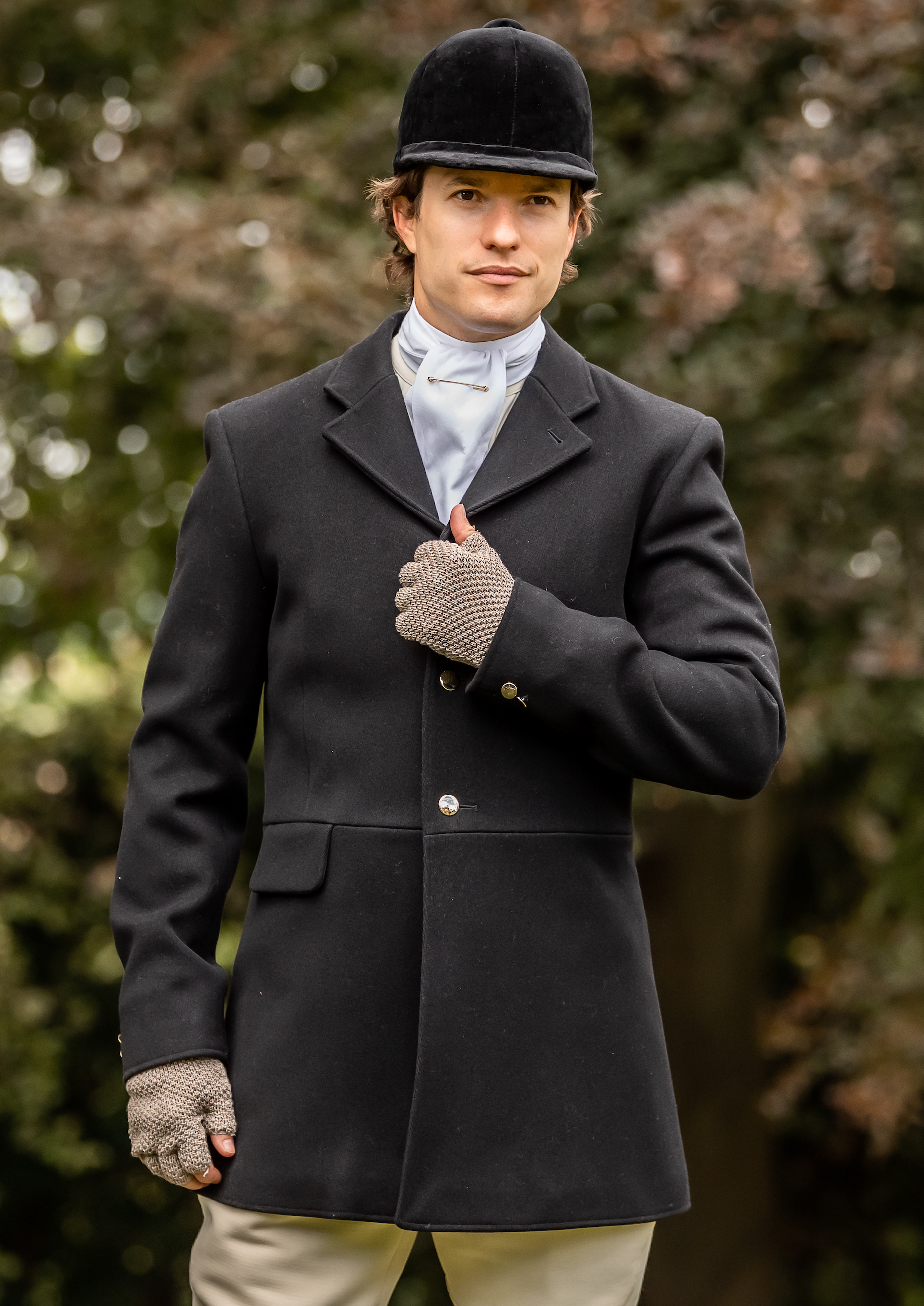 mens black hunt coat